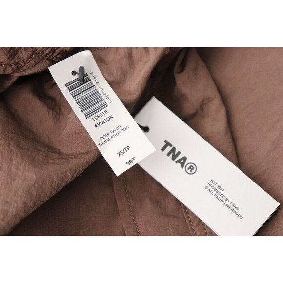 Aritzia TNA Women's XS Brown Parachute Pant Deep Taupe Aviator Elastic Waist NWT - Picture 3 of 7